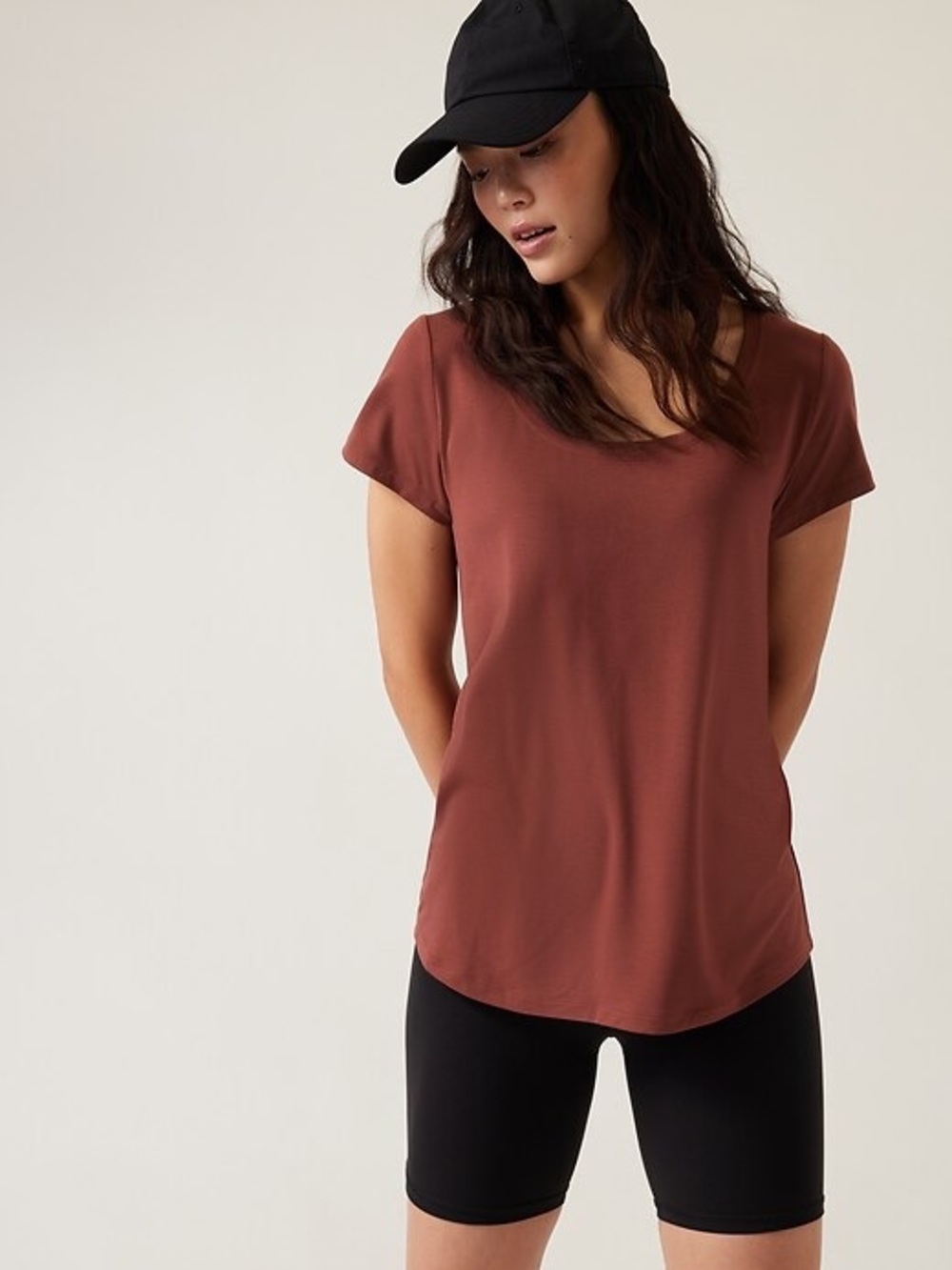 Athleta Rust Short Sleeve Stratus II Scoop Neck Tee Size 3X